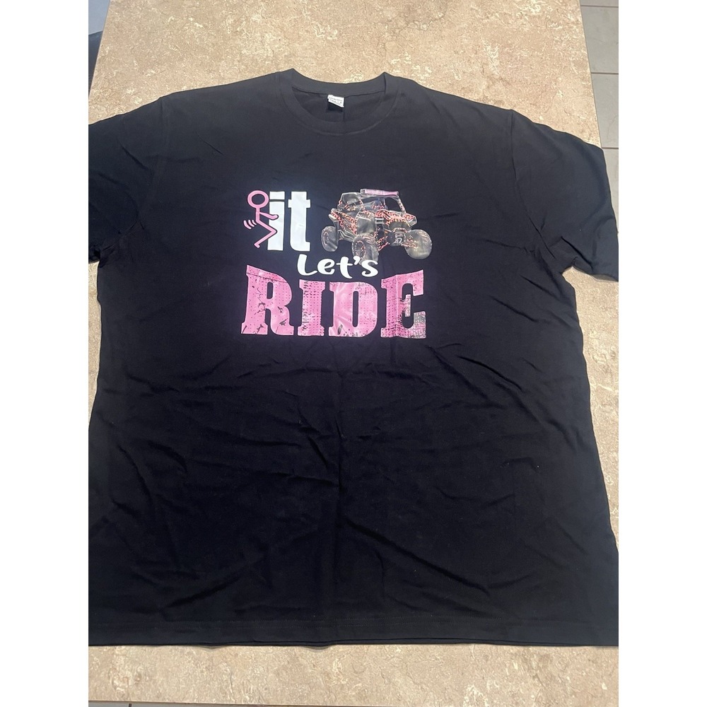 Let's Ride: UTV SXS Four Wheeler Mudding Funny Cotton Tee 3xl